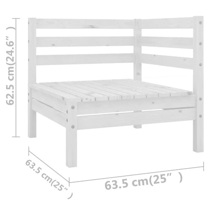 6 pcs conjunto lounge de jardim pinho maciço branco