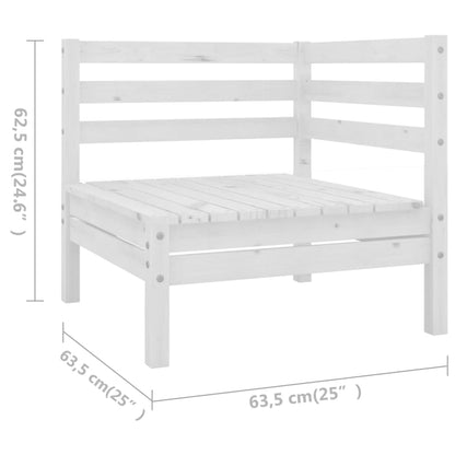 5 pcs conjunto lounge de jardim pinho maciço branco