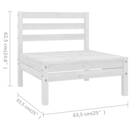 4 pcs conjunto lounge de jardim pinho maciço branco