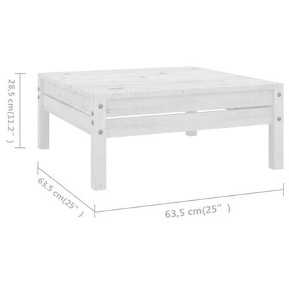 4 pcs conjunto lounge de jardim pinho maciço branco