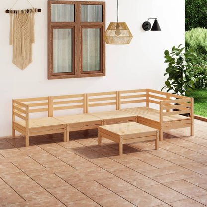 6 pcs conjunto lounge de jardim pinho maciço