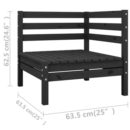 12 pcs conjunto lounge de jardim pinho maciço preto