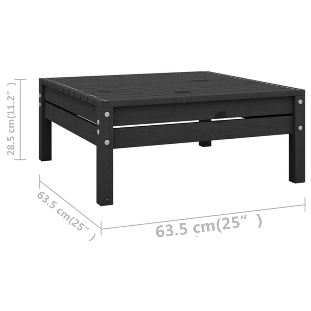 13 pcs conjunto lounge de jardim pinho maciço preto