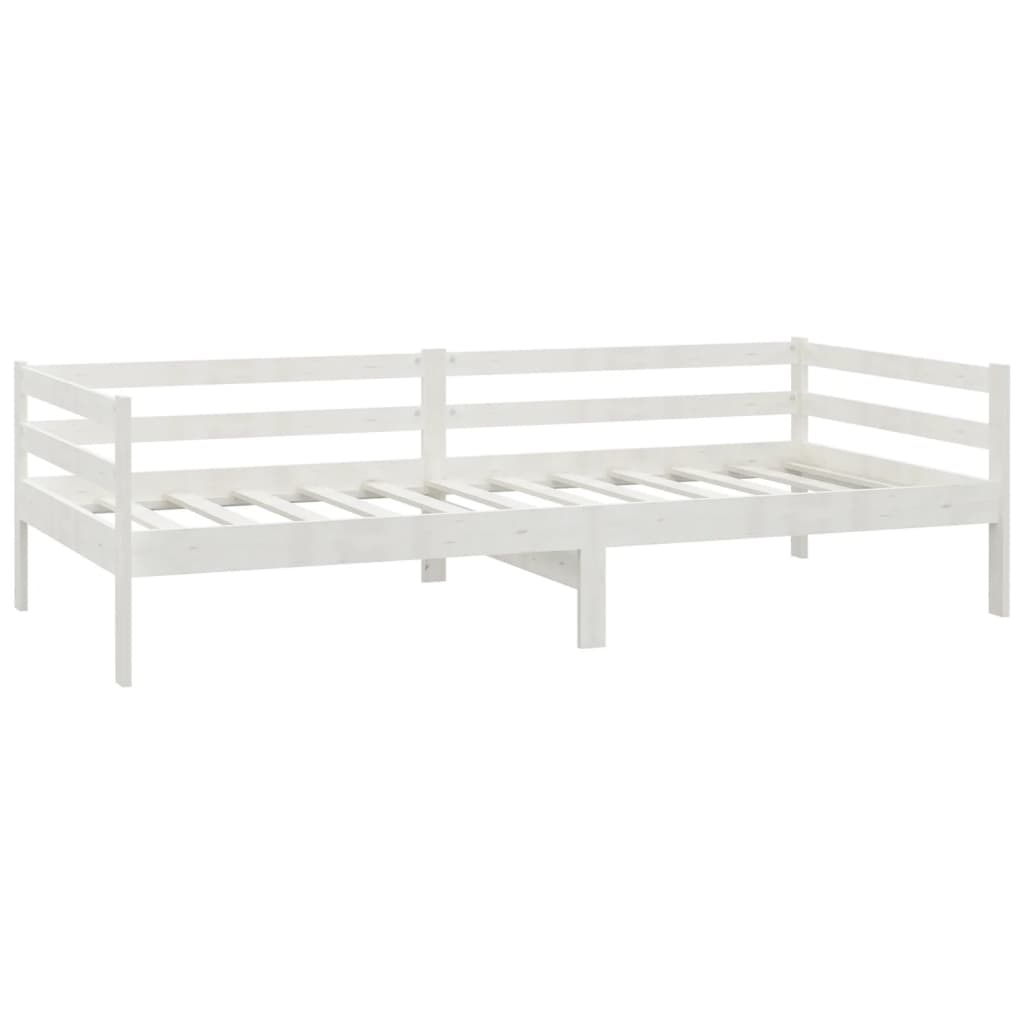 Sofá-cama com colchão 90x200 cm pinho maciço branco