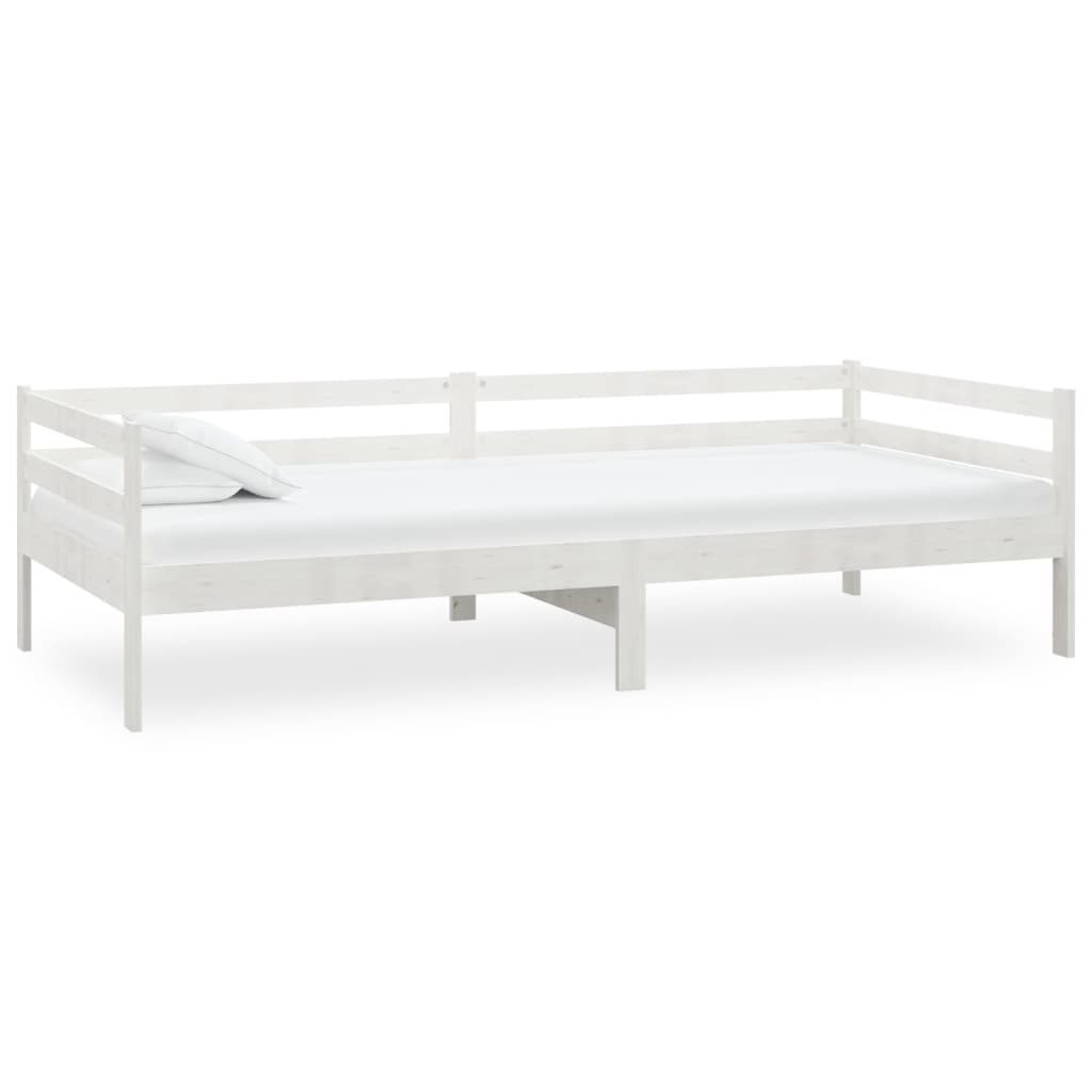 Sofá-cama com colchão 90x200 cm pinho maciço branco