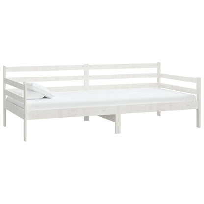 Sofá-cama com colchão 90x200 cm pinho maciço branco