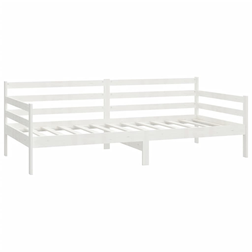 Sofá-cama com colchão 90x200 cm pinho maciço branco