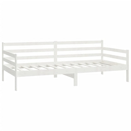 Sofá-cama com colchão 90x200 cm pinho maciço branco