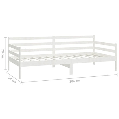 Sofá-cama com colchão 90x200 cm pinho maciço branco