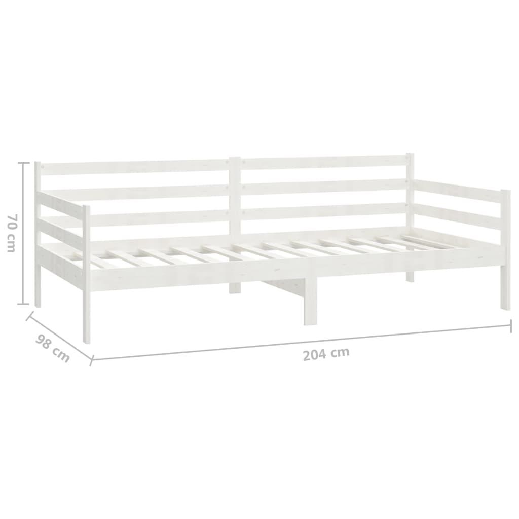 Sofá-cama com colchão 90x200 cm pinho maciço branco