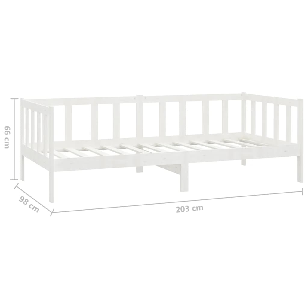 Sofá-cama com colchão 90x200 cm pinho maciço branco