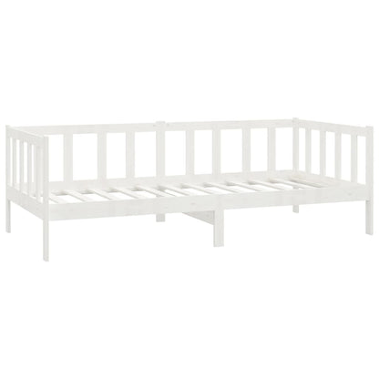 Sofá-cama com colchão 90x200 cm pinho maciço branco