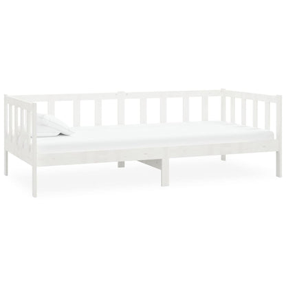 Sofá-cama com colchão 90x200 cm pinho maciço branco