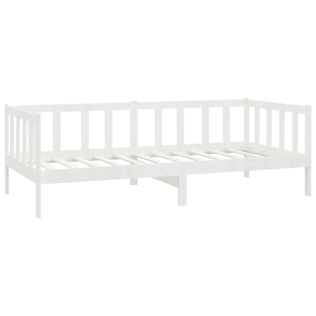 Sofá-cama com colchão 90x200 cm pinho maciço branco