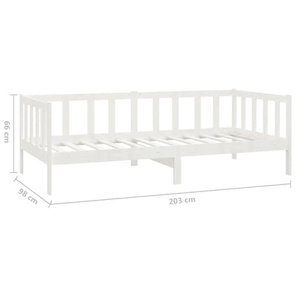 Sofá-cama com colchão 90x200 cm pinho maciço branco