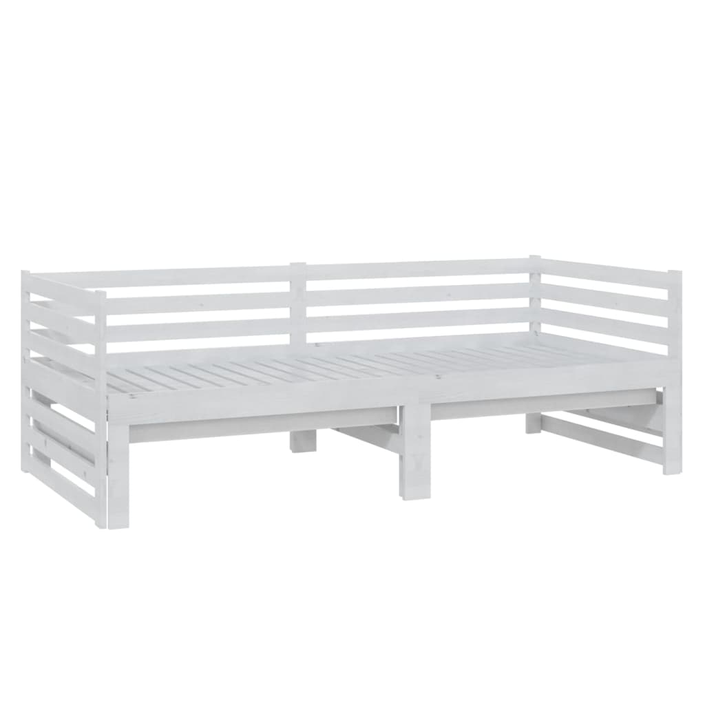 Estrutura sofá-cama de puxar 2x(90x200) cm pinho maciço branco