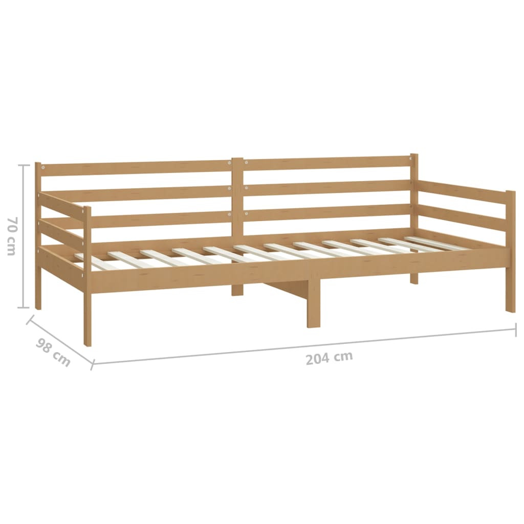 Sofá-cama com gavetas 90x200 cm pinho maciço castanho mel