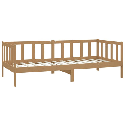 Sofá-cama com gavetas 90x200 cm pinho maciço castanho mel