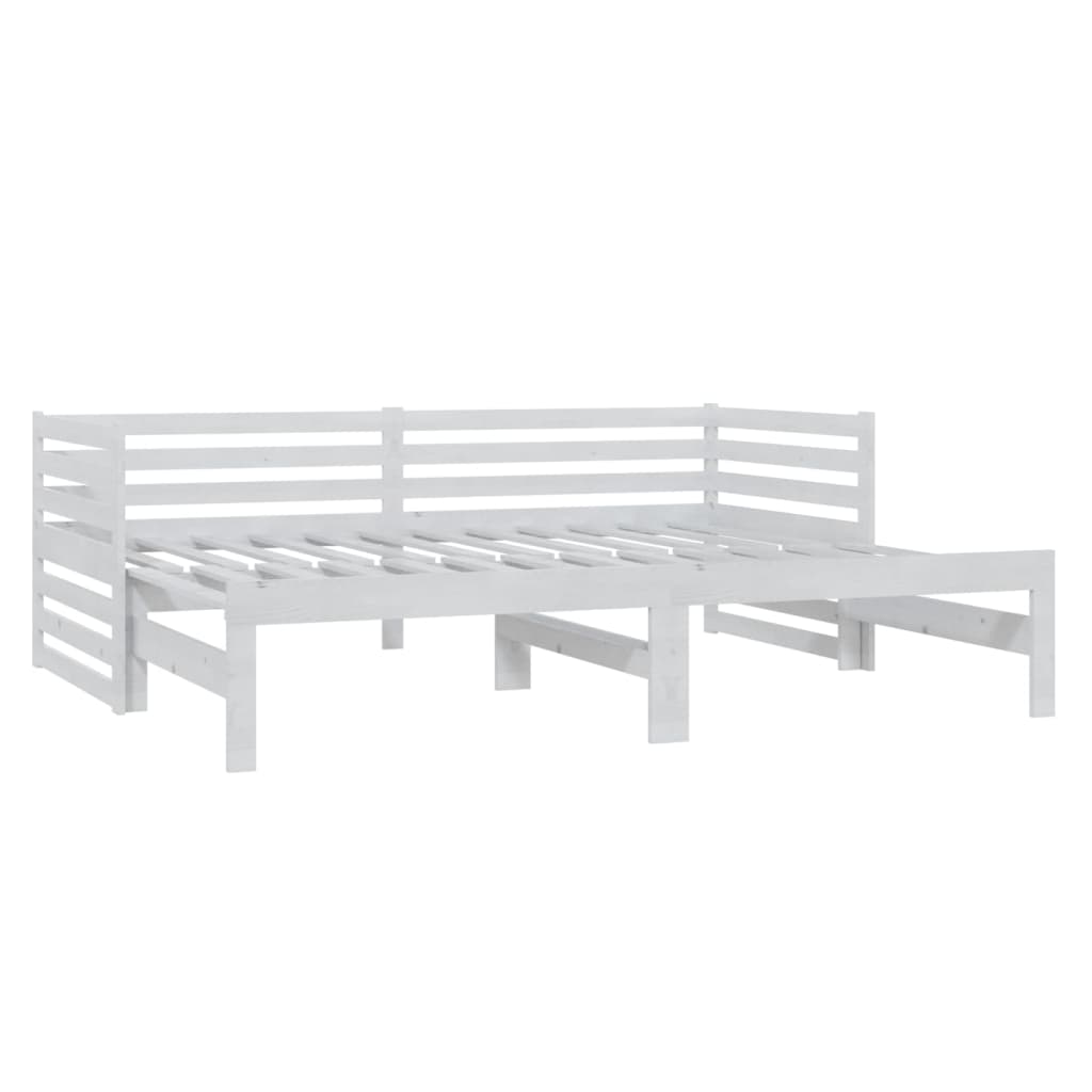 Estrutura sofá-cama de puxar 2x(90x200) cm pinho maciço branco