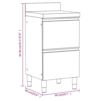 Armários de cozinha comerciais 3 pcs aço inoxidável