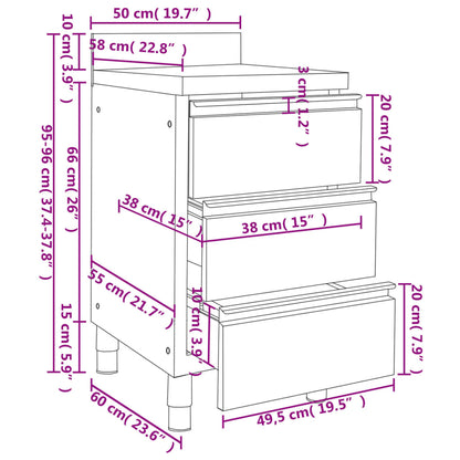 Armários de cozinha comerciais 3 pcs aço inoxidável