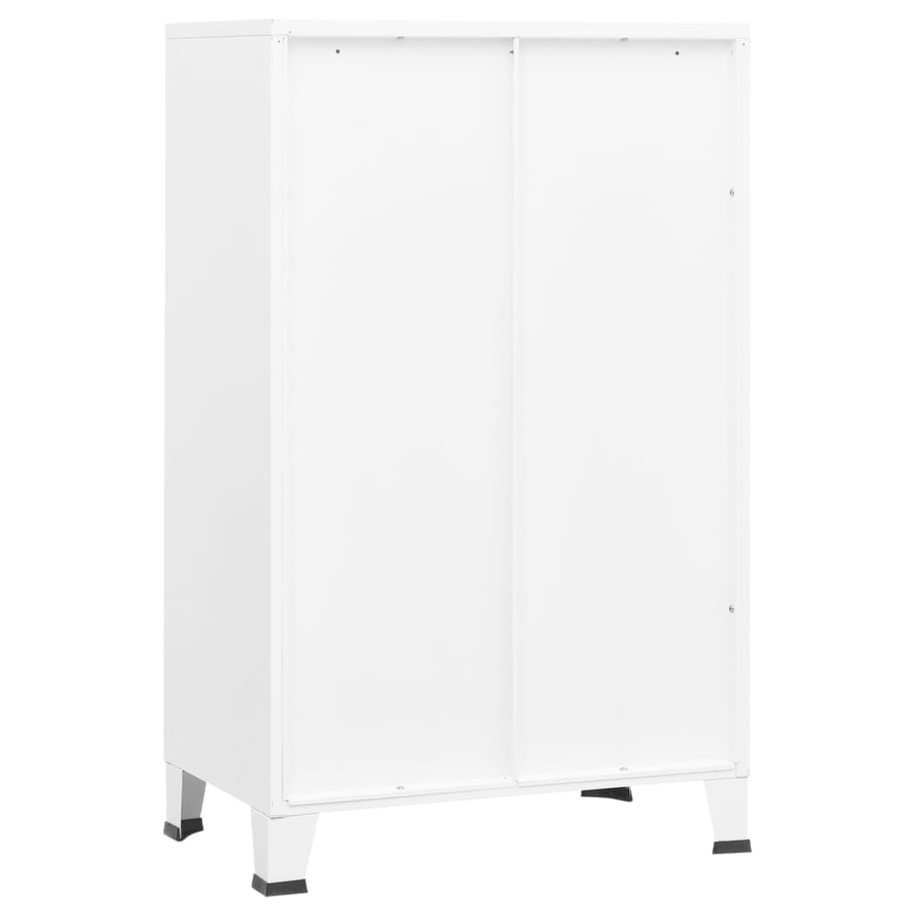 Aparador de arrumação industrial 70x40x115 cm metal branco