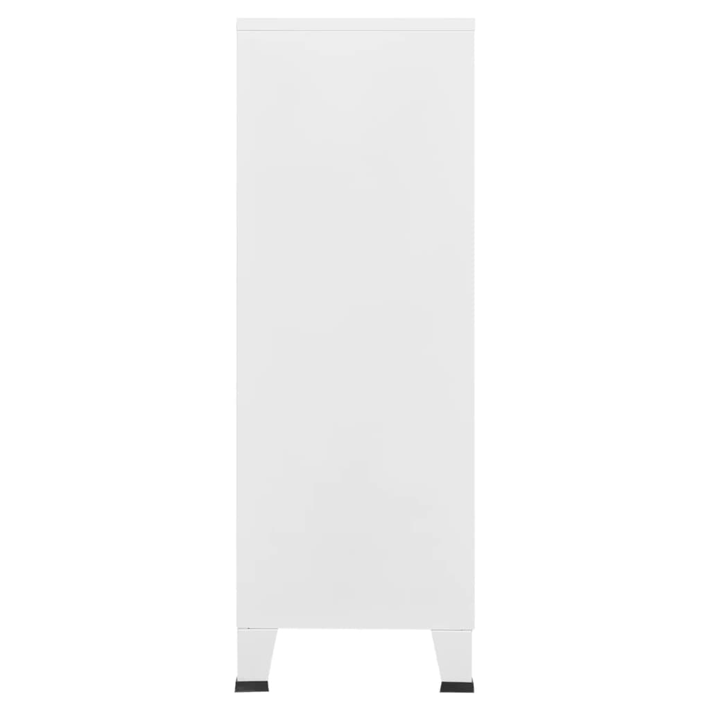 Aparador de arrumação industrial 75x40x115 cm metal branco