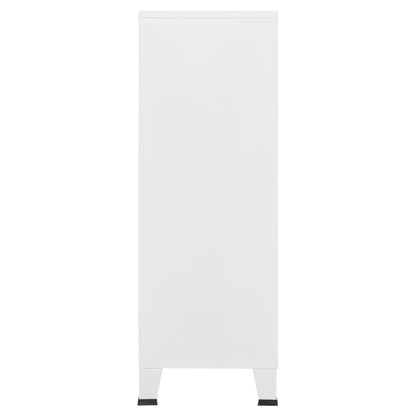 Aparador de arrumação industrial 75x40x115 cm metal branco