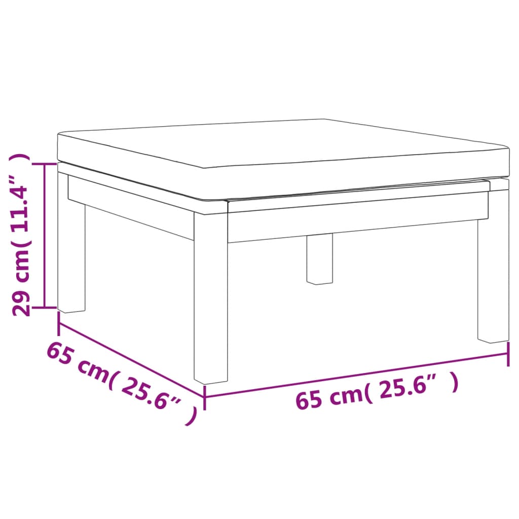 3 pcs conjunto de lounge de jardim com almofadões acácia maciça