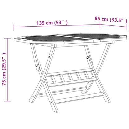 7 pcs conjunto de jantar para jardim madeira de acácia maciça