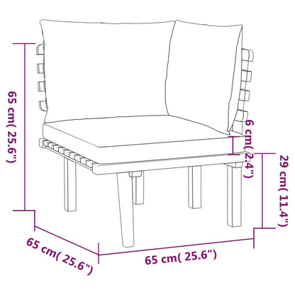 7 pcs conjunto lounge de jardim c/ almofadões acácia maciça