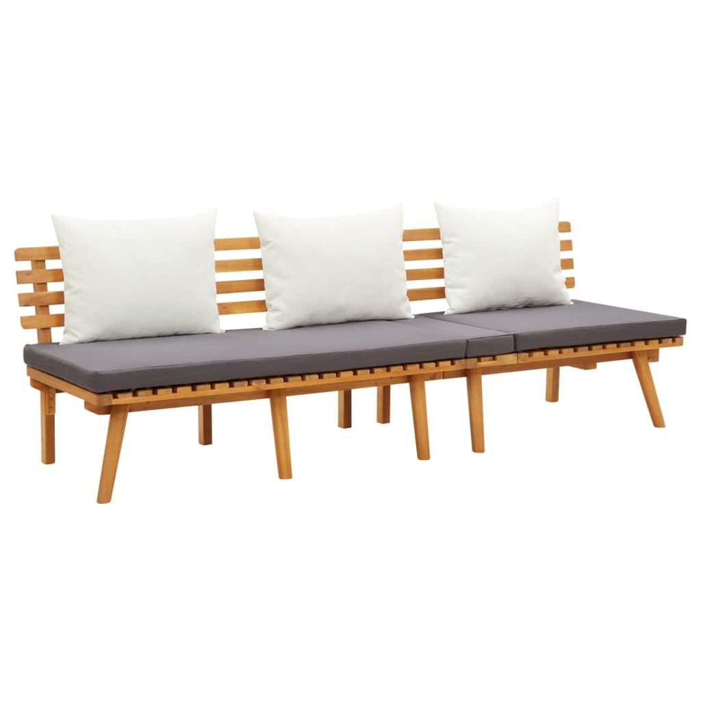 4 pcs conj. lounge jardim c/ almofadões madeira acácia maciça