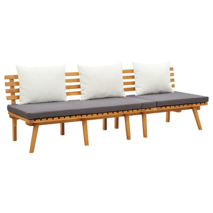 4 pcs conj. lounge jardim c/ almofadões madeira acácia maciça