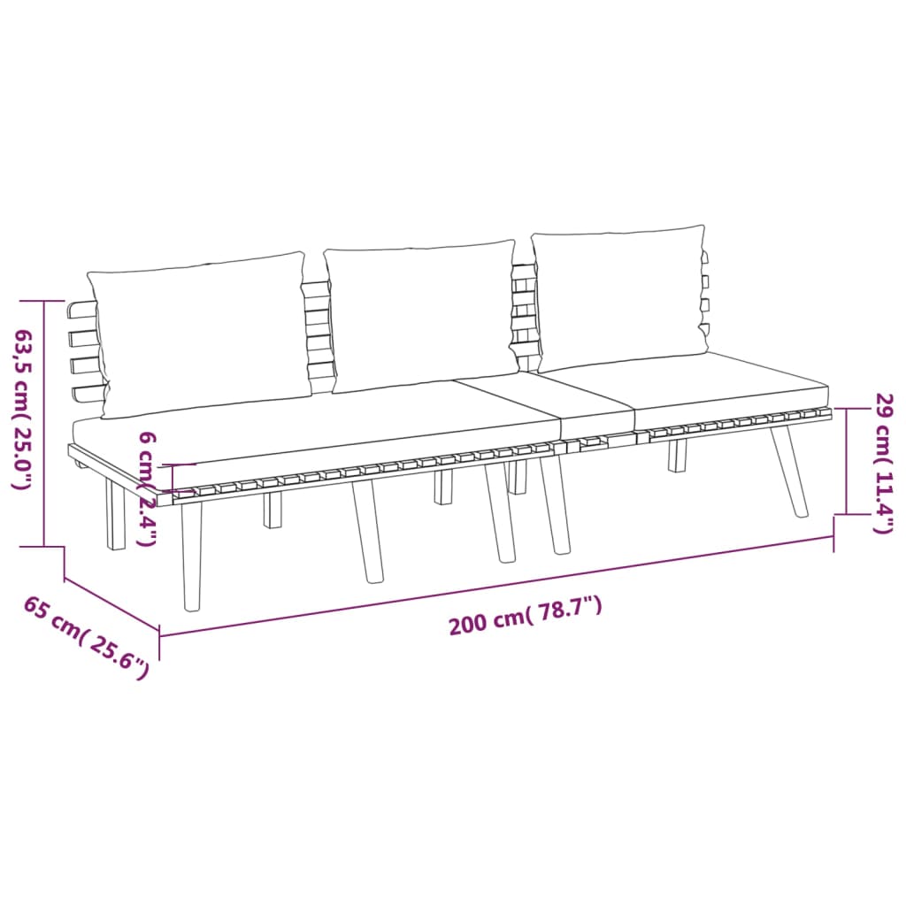 4 pcs conj. lounge jardim c/ almofadões madeira acácia maciça