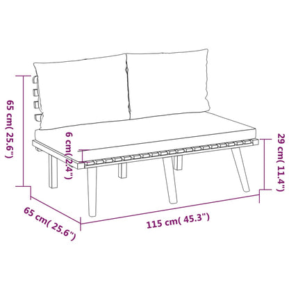 5 pcs conjunto lounge de jardim com almofadões acácia maciça