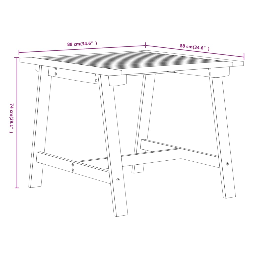 3 pcs conjunto de jantar para jardim madeira de acácia maciça