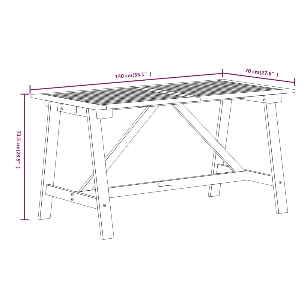 7 pcs conjunto de jantar para jardim madeira de acácia maciça