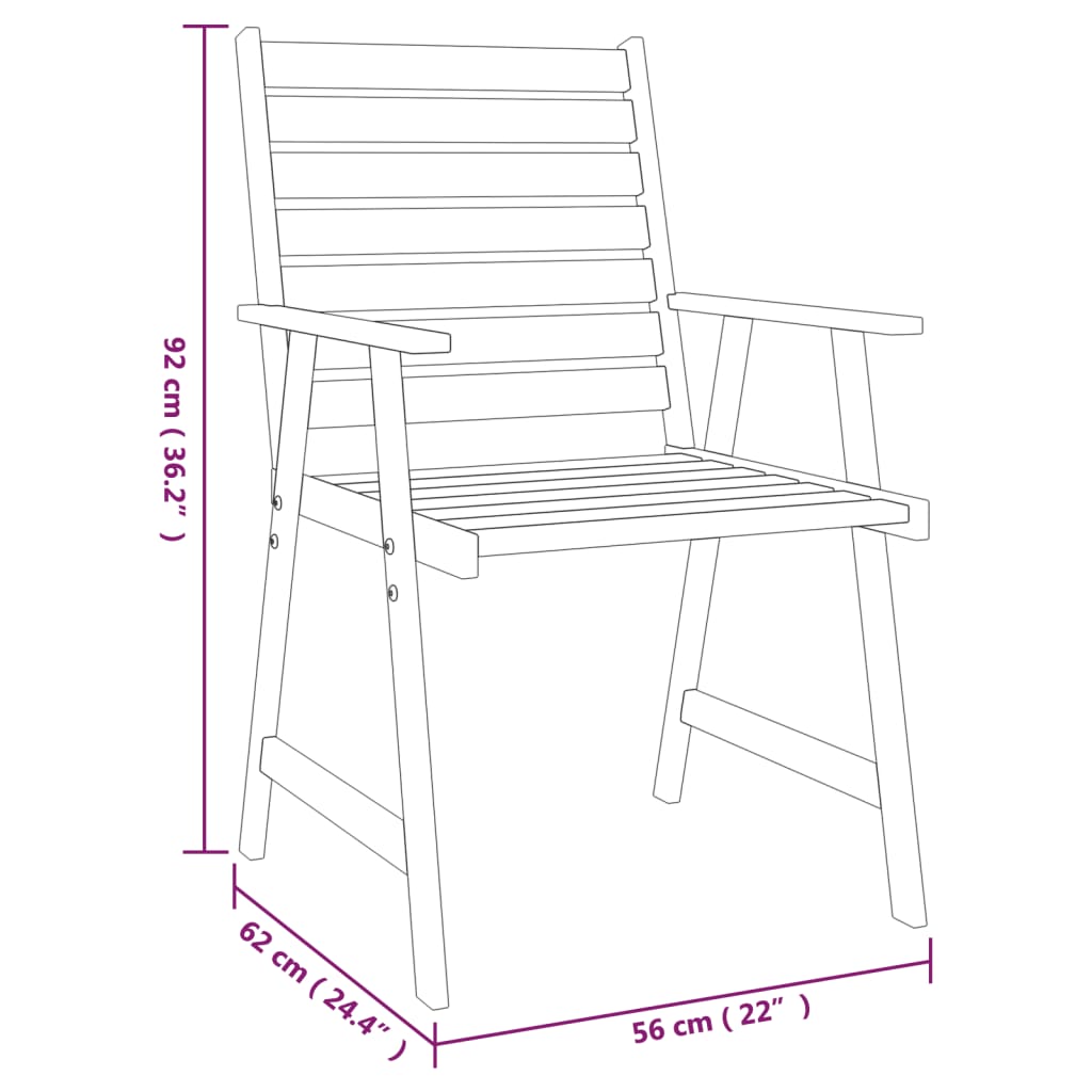 3 pcs conjunto de jantar para jardim madeira de acácia maciça