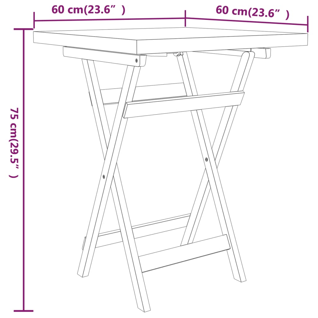 3 pcs conjunto de jantar para jardim madeira de teca maciça