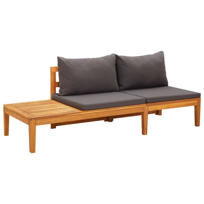 4 pcs conj. lounge de jardim c/ almofadões cinza-escuro acácia