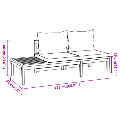 5 pcs conj. lounge de jardim c/ almofadões cinza-escuro acácia