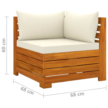 9 pcs conjunto lounge de jardim c/ almofadões acácia maciça