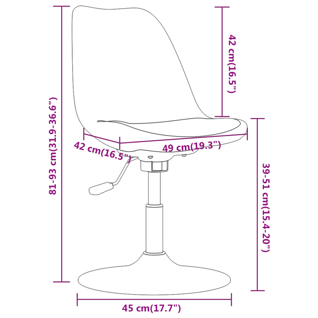 Cadeiras de jantar giratórias 6 pcs tecido cinzento-escuro