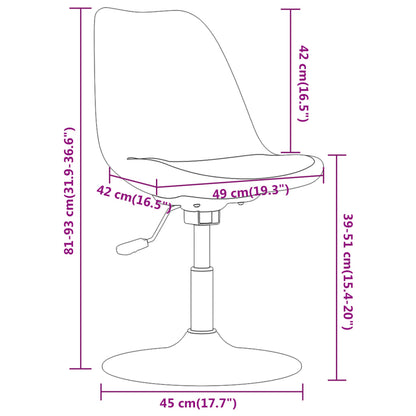 Cadeiras de jantar giratórias 6 pcs tecido cinzento-escuro