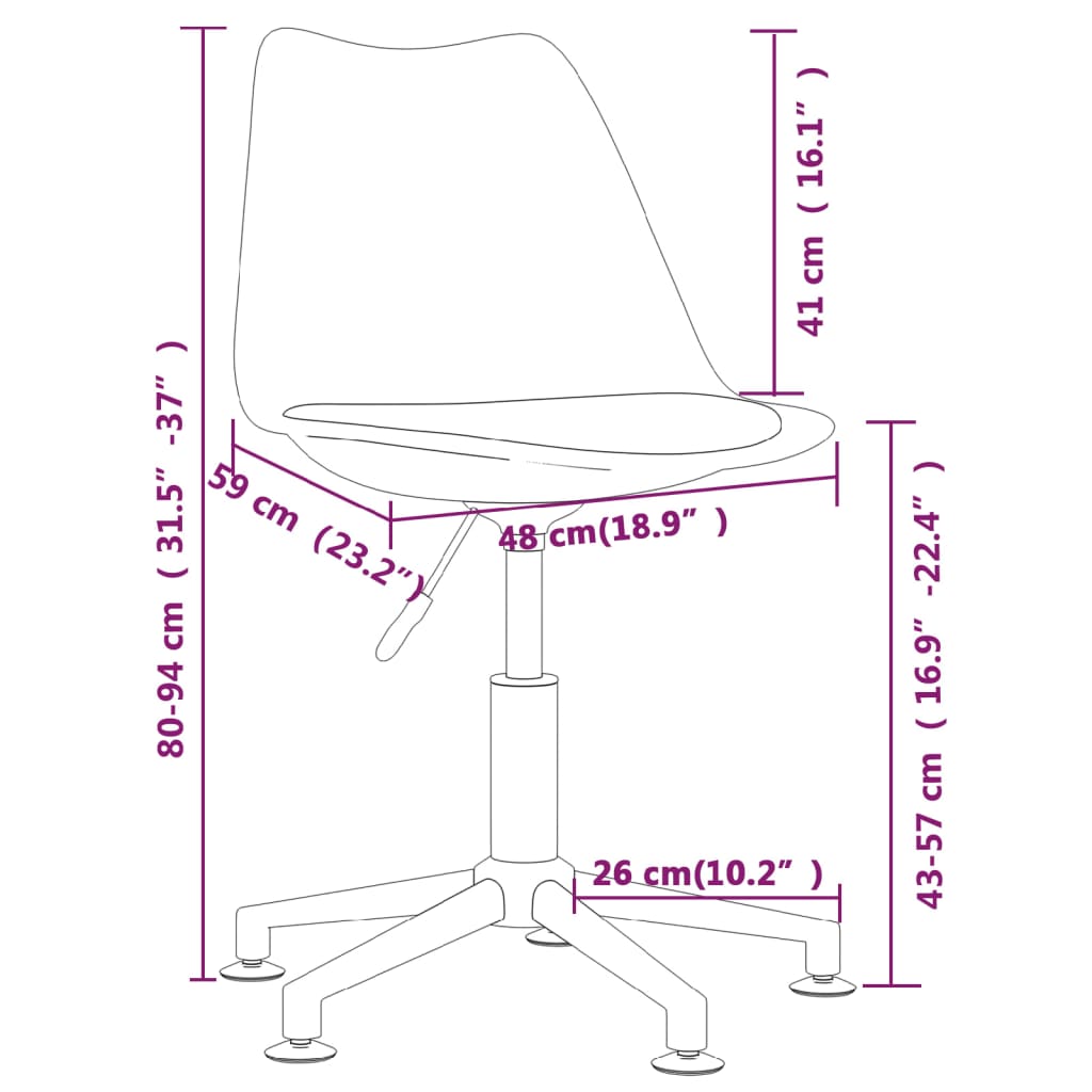 Cadeiras de jantar giratórias 4 pcs tecido cinzento-escuro