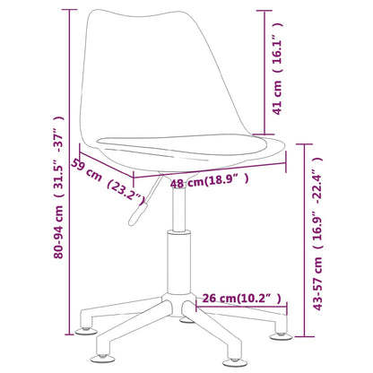 Cadeiras de jantar giratórias 6 pcs tecido cinzento-claro