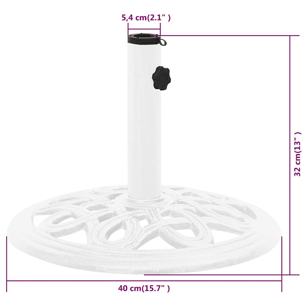 Base para guarda-sol ferro fundido 40x40x32 cm branco