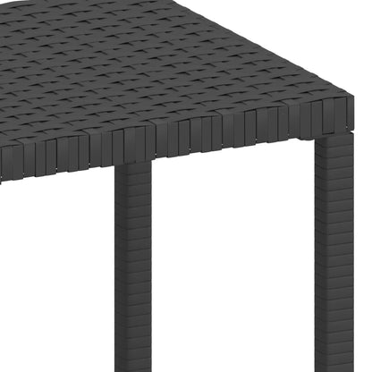 Espreguiçadeiras com mesa 2 pcs vime PE preto