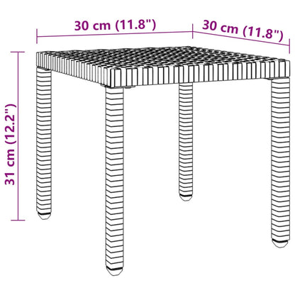 Espreguiçadeiras com mesa 2 pcs vime PE castanho