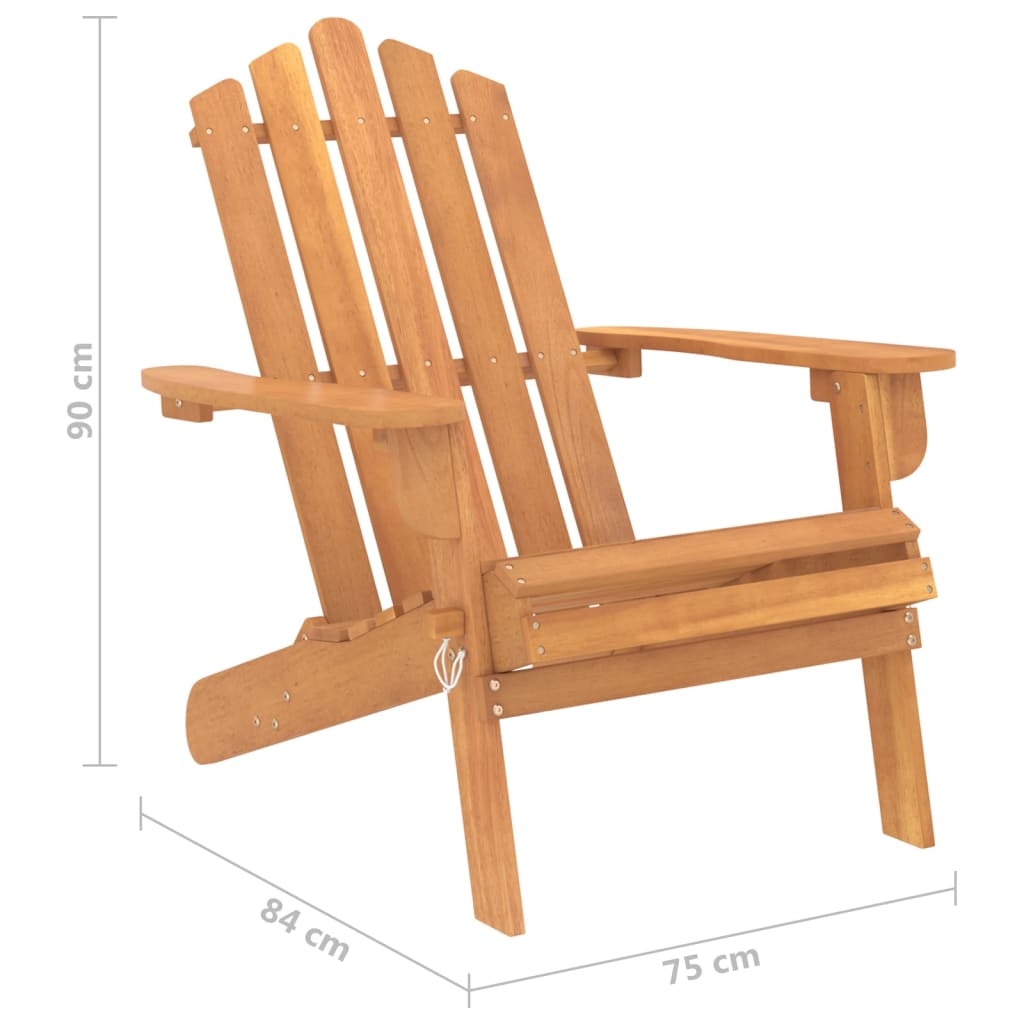 Cadeira Adirondack para jardim em madeira de acácia maciça